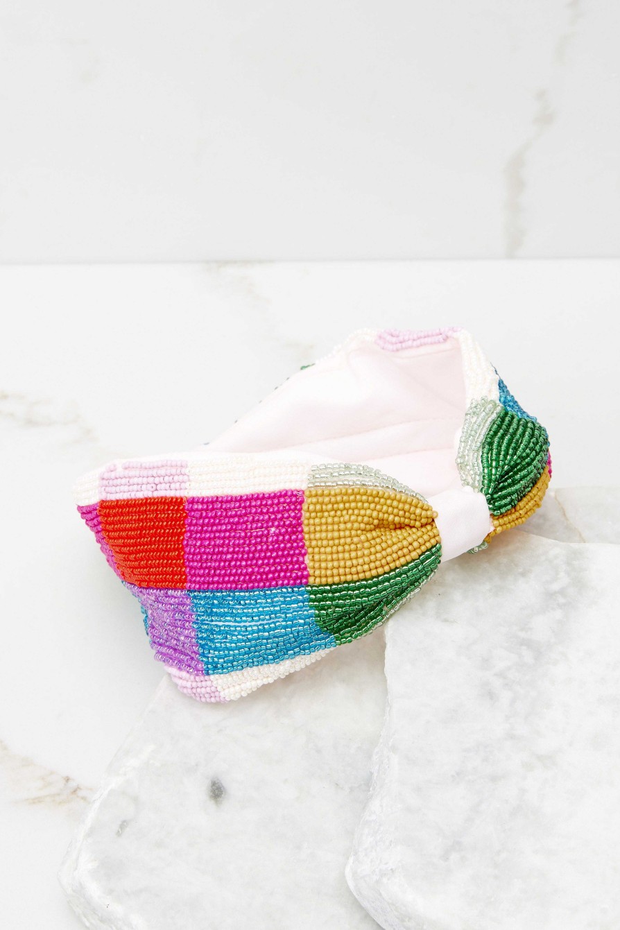 Accessories Treasure Jewels Hair Accessories | Plaid Color Beaded Headband Multi