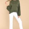 Clothing Red Dress Casual Tops | Fun Days Ahead Sweater Green