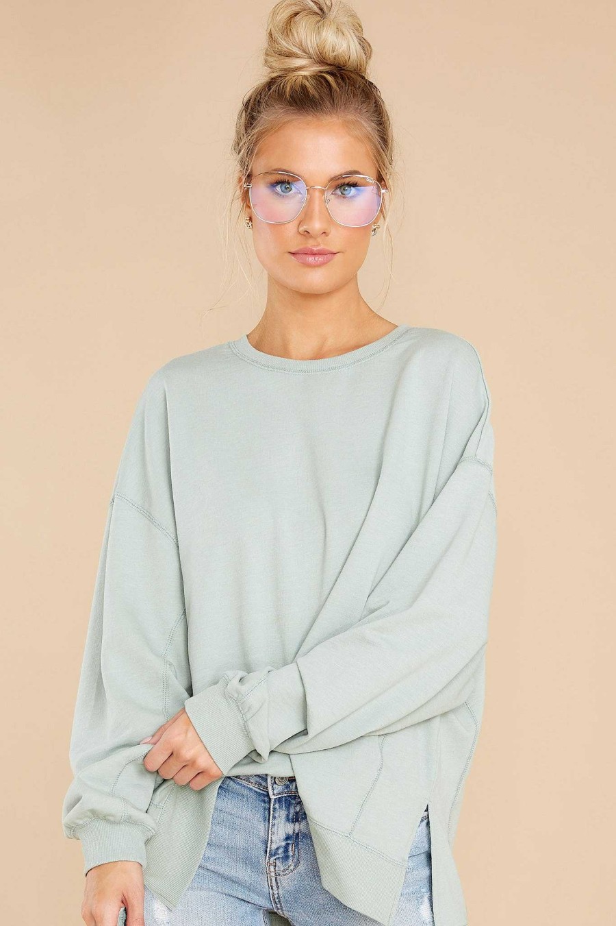 Clothing Z Supply Sweatshirts & Hoodies | Modern Weekender Aqua Stone