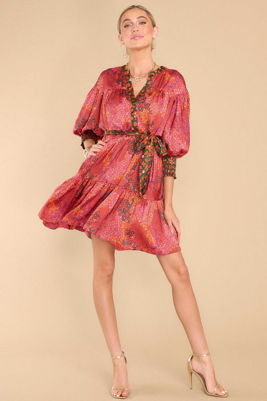 Clothing Alden Adair Mini Dresses | Charlotte Funky Town Dress Red