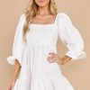 Clothing Red Dress Mini Dresses | Little Daisy Floral Print Dress White