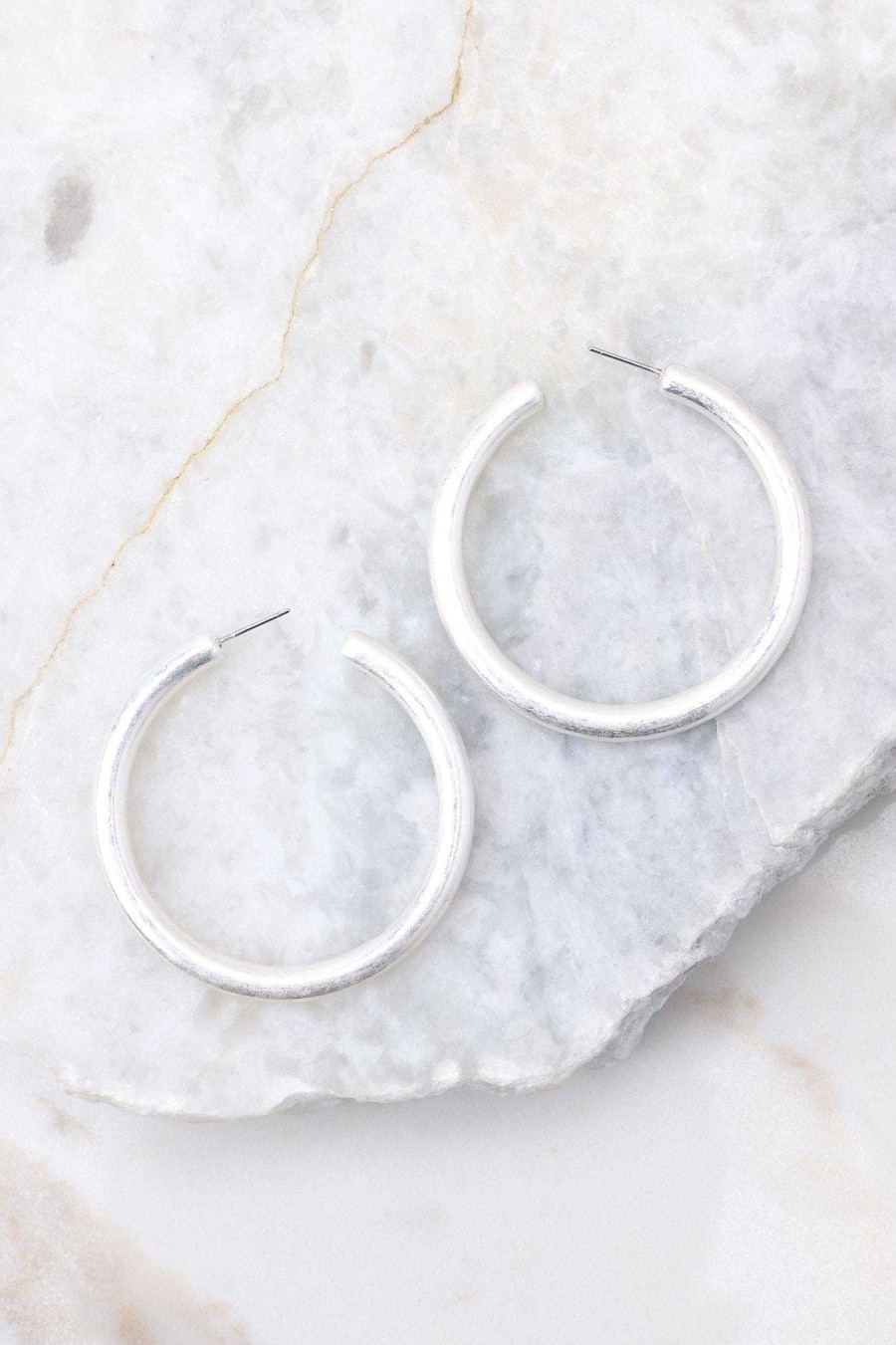 Jewelry Red Dress | Get To It Hoop Earrings Worn Silver