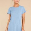 Clothing Z Supply Mini Dresses | Modern Crew Slub Tee Dress Ocean