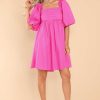Clothing Red Dress Mini Dresses | That Warm Glow Pink Dress Hot Pink