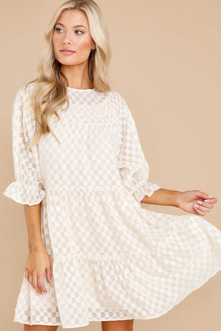 Clothing Red Dress Mini Dresses | Flirty Wink Dress Beige