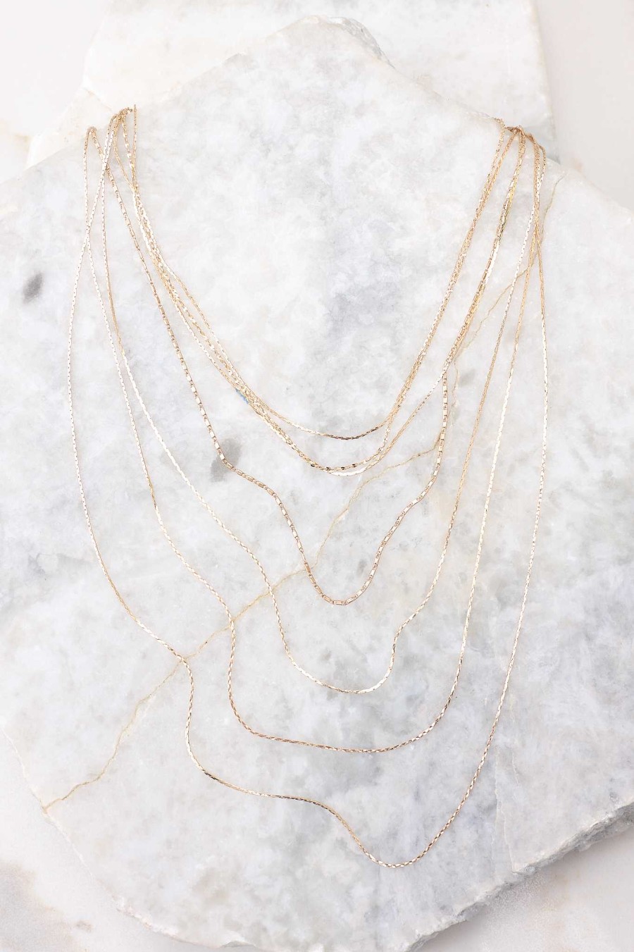 Jewelry Red Dress | Just Left Layered Necklace Gold