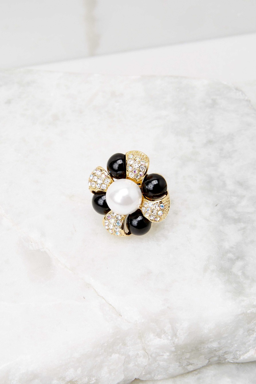 Jewelry Red Dress | Social Butterfly And Pearl Ring Black