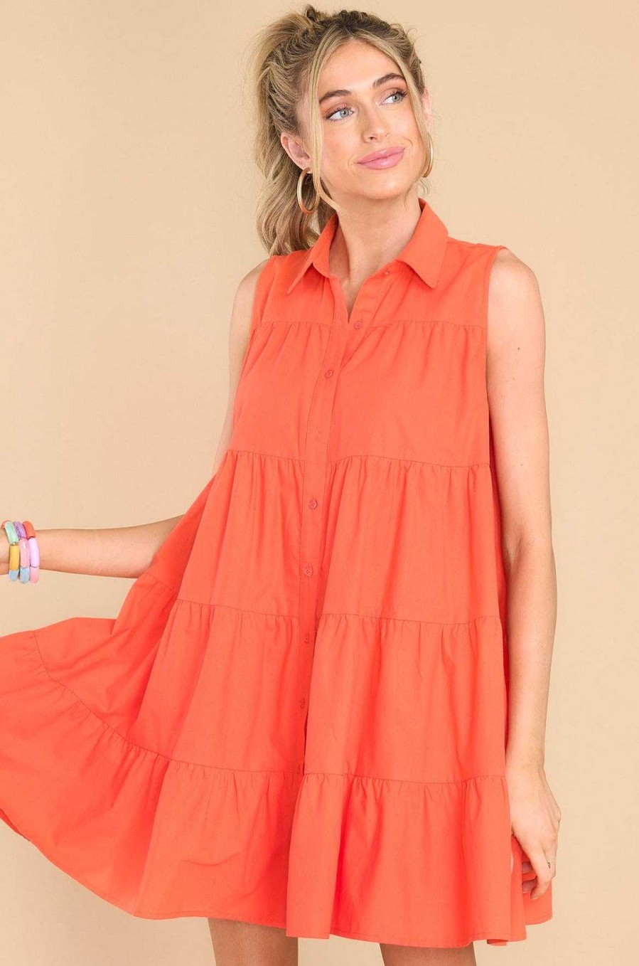 Clothing Aura Mini Dresses | Throw The Dice Spice Dress Orange